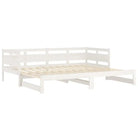 Multifunctionele slaapbank in massief Grenenhout met totale afmetingen - Bedden & bedframes