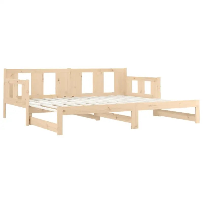 Multifunctionele slaapbank in massief Grenenhout met totale afmetingen - Bedden & bedframes