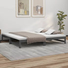 Multifunctionele slaapbank van massief grenenhout met ideale afmetingen - Grijs / 205.5 x 179 x 30 cm - Bedden &