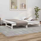 Multifunctionele slaapbank van massief grenenhout met ideale afmetingen - Wit / 205.5 x 198 x 30 cm - Bedden & bedframes