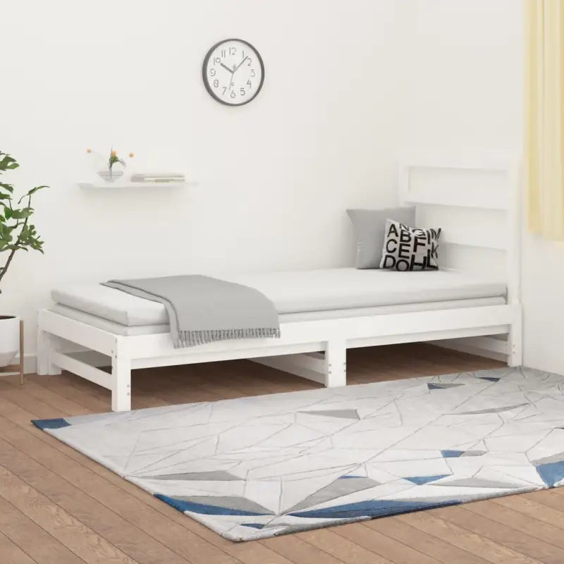 Multifunctionele slaapbank van massief grenenhout met ideale afmetingen - Wit / 2x (90 x 190) cm - Bedden & bedframes