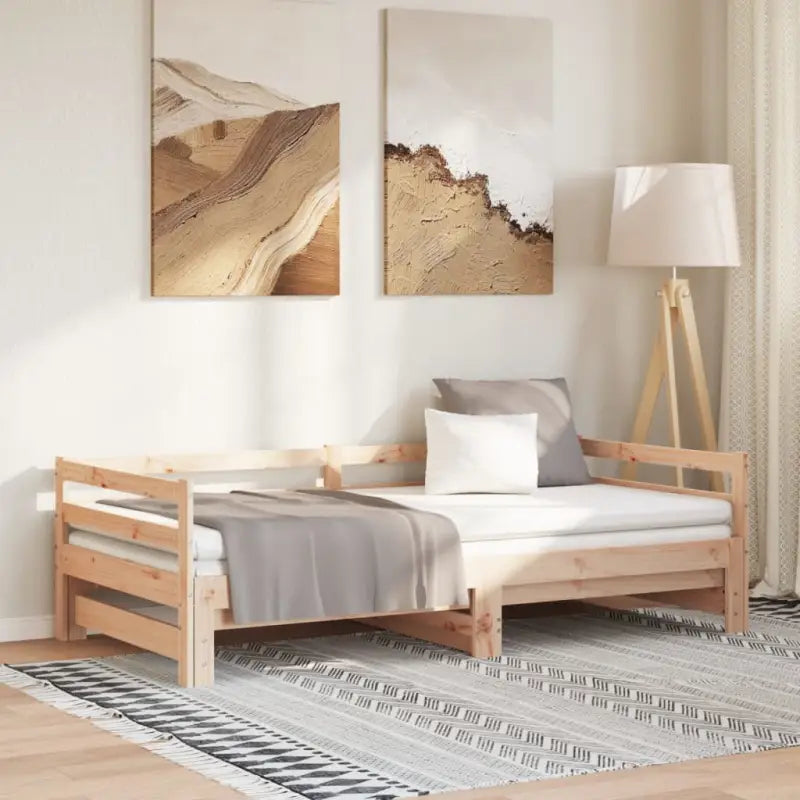 Multifunctionele slaapbank van massief grenenhout met optimale afmetingen - Naturel / 90 x 200 cm - Bedden & bedframes