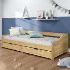 Multifunctionele slaapbank van massief grenenhout voor slaap en lounge - Bruin - Bedden & bedframes