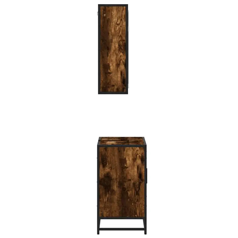 Muur gemonteerde badkamermeubelset met bewerkt hout voor een strakke uitstraling - Badkamermeubelsets