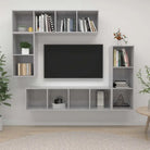 Muur Vast Tv Meubel met Opbergruimte - Betongrijs / 1 - Tv-meubels