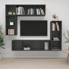 Muur Vast Tv Meubel met Opbergruimte - Grijs / 1 - Tv-meubels