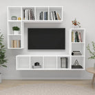 Muur Vast Tv Meubel met Opbergruimte - Wit / 1 - Tv-meubels