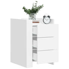 Nachtkastje met bewerkt hout voor een tijdloze interieur look - Wit / 1 - Nachtkastjes