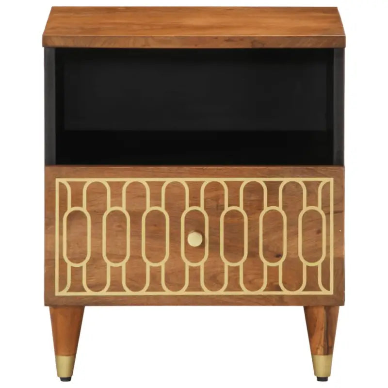Nachtkastje met elegant ontwerp van massief mangohout - Nachtkastjes