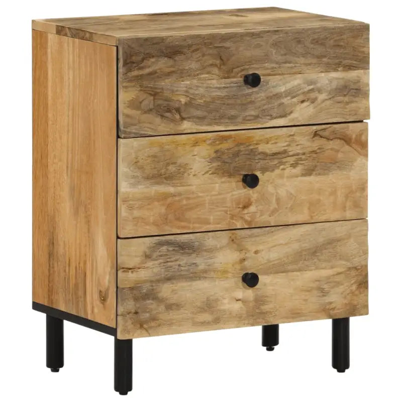 Nachtkastje met elegant ontwerp van massief mangohout - Naturel / 1 / massief mangohout - Nachtkastjes