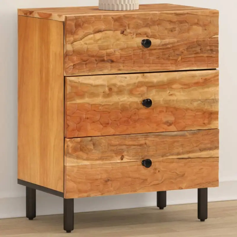 Nachtkastje met elegant ontwerp van massief mangohout - Naturel / 1 / Massief acaciahout - Nachtkastjes