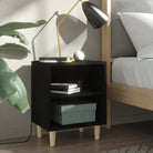 Nachtkastje met houten poten in Scandinavische stijl - Zwart / 2 - Nachtkastjes