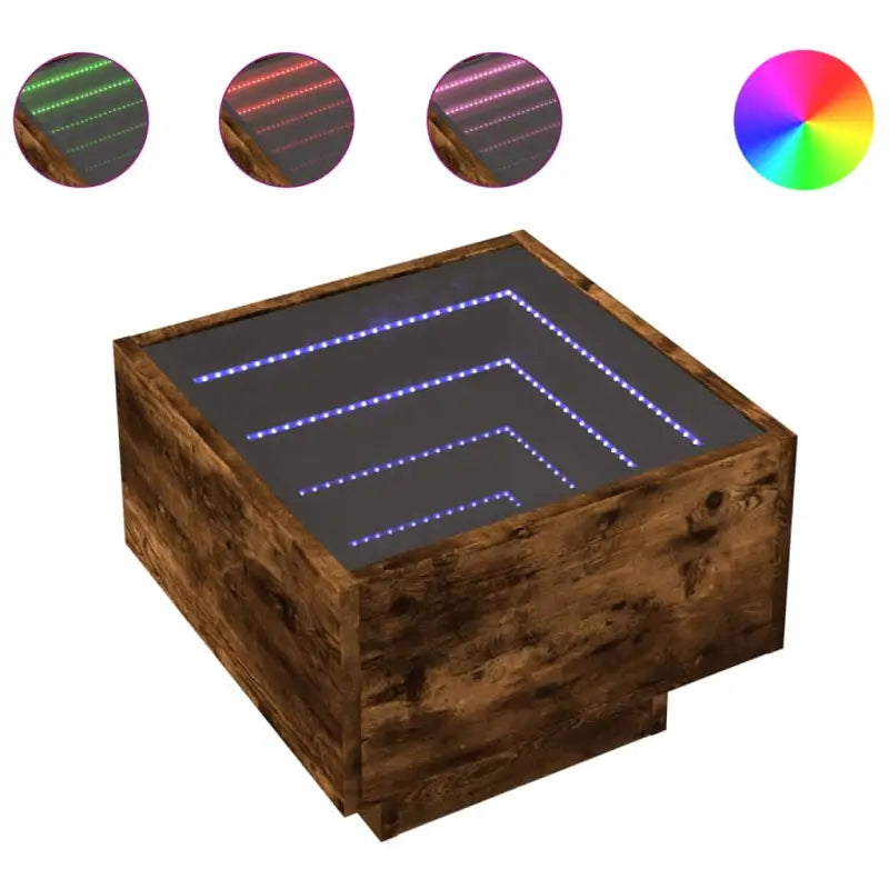 Nachtkastje met infinity LED en bewerkt hout voor een stijlvolle kamer - Nachtkastjes