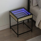 Nachtkastje met infinity LED en bewerkt hout voor een tijdloos interieur - Nachtkastjes