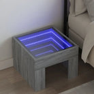 Nachtkastje met infinity LED-verlichting van bewerkt hout - Grijs sonoma / 1 - Nachtkastjes