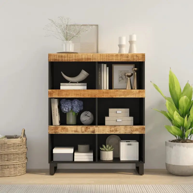 Nachtkastje met massief acaciahout en ijzeren poten voor een industriële uitstraling - Lichtbruin / 1 - Nachtkastjes