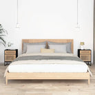 Nachtkastje met metalen poten en bewerkt hout in Scandinavisch design - Zwart / 2 - Nachtkastjes