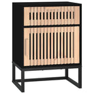 Nachtkastje met metalen poten en bewerkt hout in Scandinavisch design - Nachtkastjes