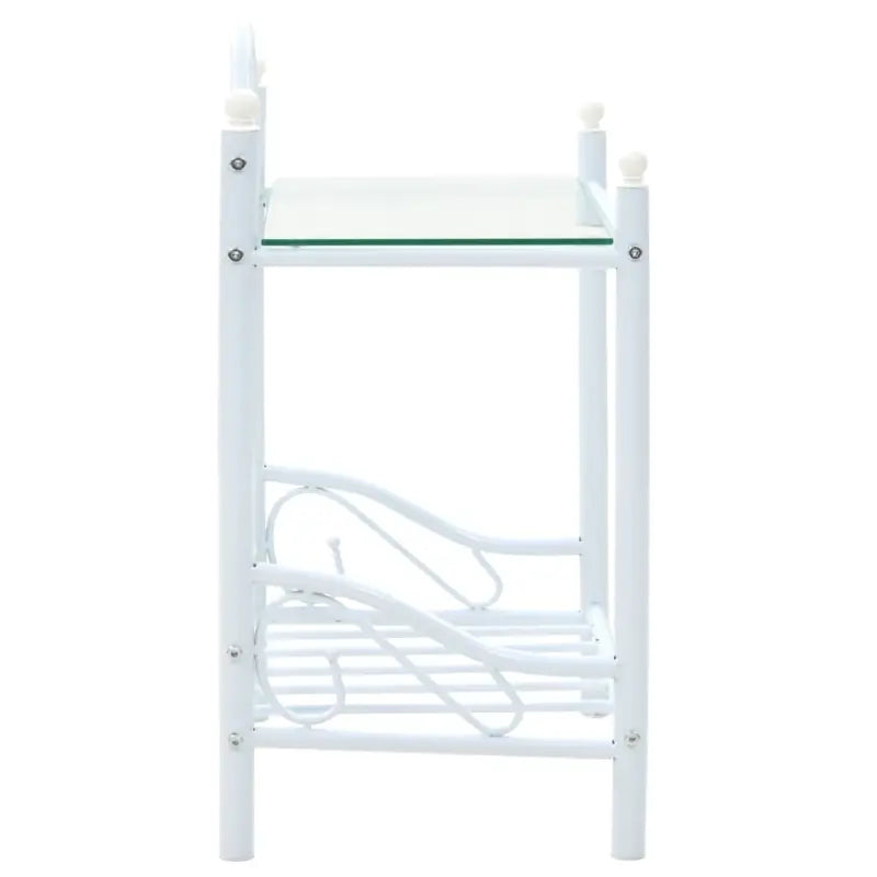 Nachtkastje met stevig stalen frame en gehard glas panelen - Nachtkastjes
