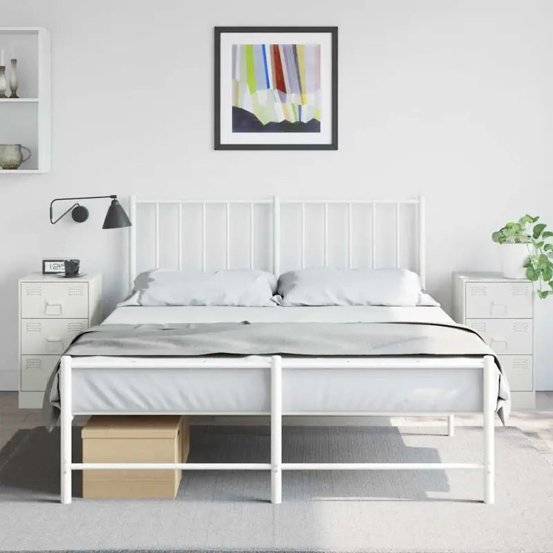Nachtkastje met trendy ontwerp en stabiel koudgewalst staal frame - Wit / 2 - Nachtkastjes