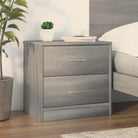 Nachtkastje van bewerkt hout inclusief levering voor een klassieke uitstraling - Grijs sonoma / 1 - Nachtkastjes