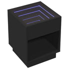 Nachtkastje van bewerkt hout met infinity LED-verlichting en duurzaam design - Nachtkastjes