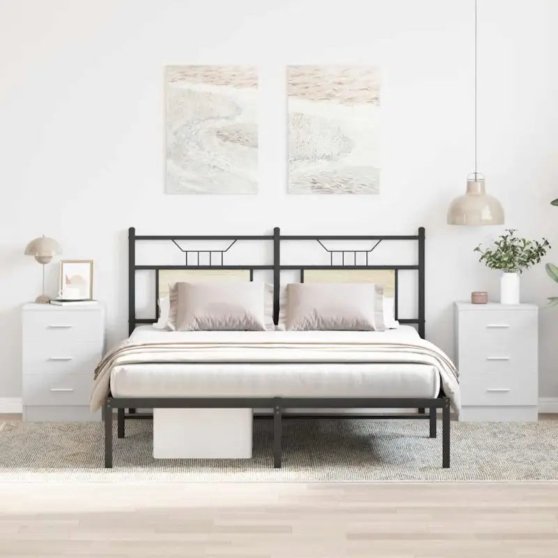 Nachtkastje van bewerkt hout met levering bevat voor een klassieke uitstraling - Wit / 2 - Nachtkastjes