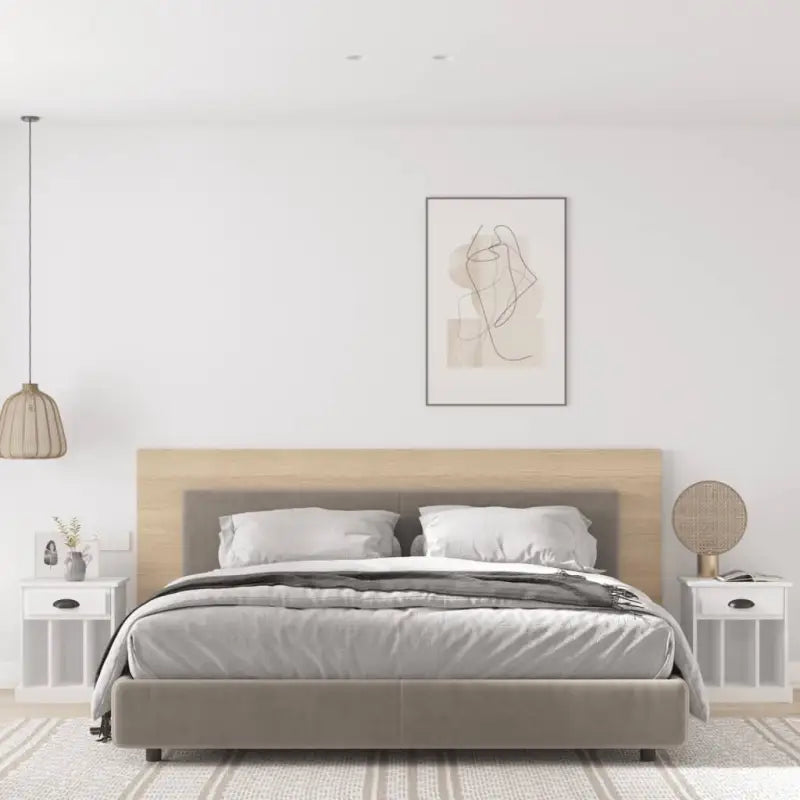Nachtkastjes in Grijs Sonoma met elegant en duurzaam ontwerp - Wit / 2 - Nachtkastjes