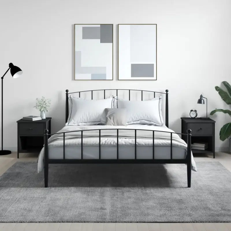 Nachtkastjes met bewerkt hout en verstelbare poten voor tijdloze uitstraling - Zwart / 2 - Nachtkastjes