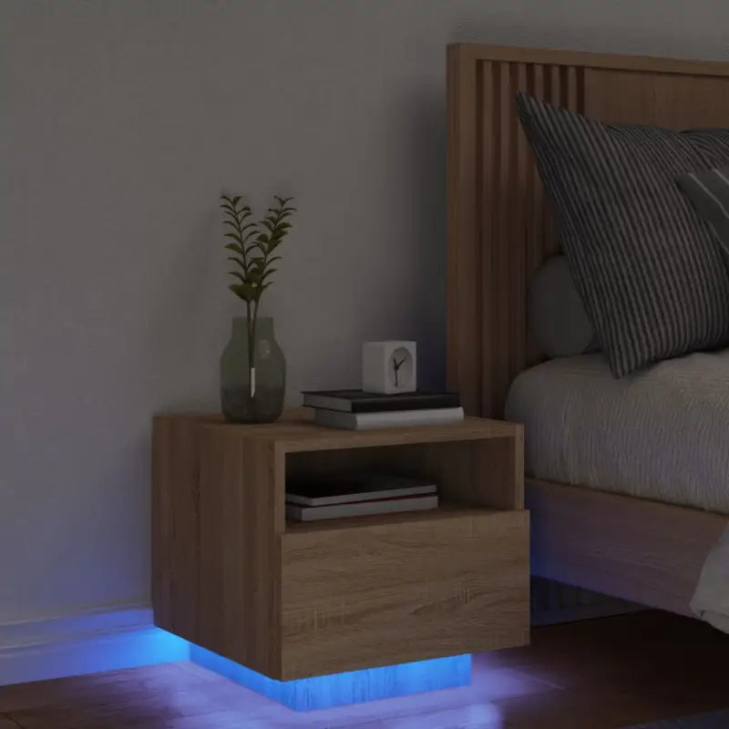Nachtkastjes met rgb led-verlichting en duurzaam bewerkt hout - Sonoma eiken / 1 - Nachtkastjes