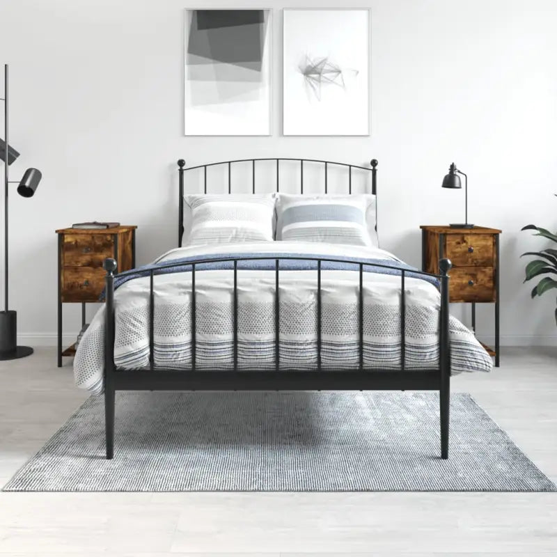 Nachtkastjes met verstelbare poten bewerkt hout voor tijdloze charme - Gerookt eiken / 2 - Nachtkastjes