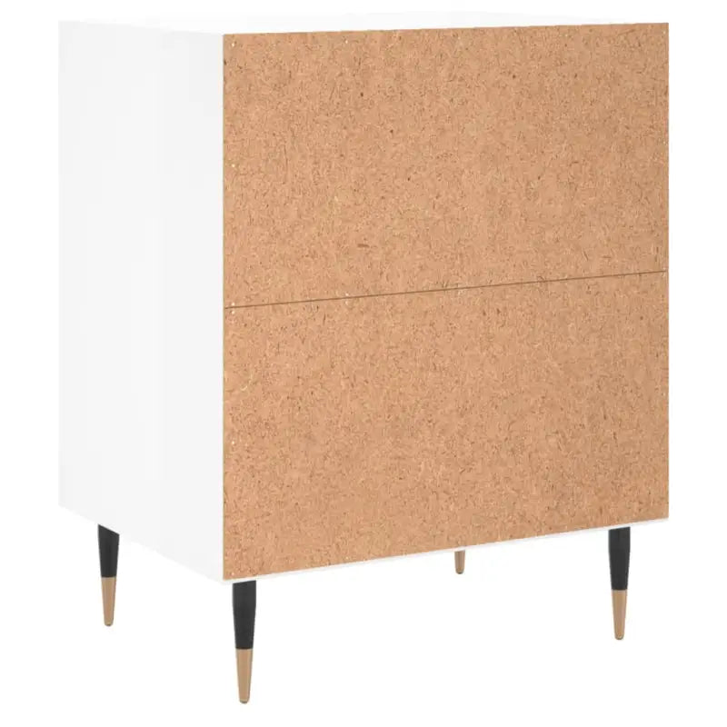 Nachtkastjes van bewerkt hout in hoogglans wit met elegant design - Nachtkastjes