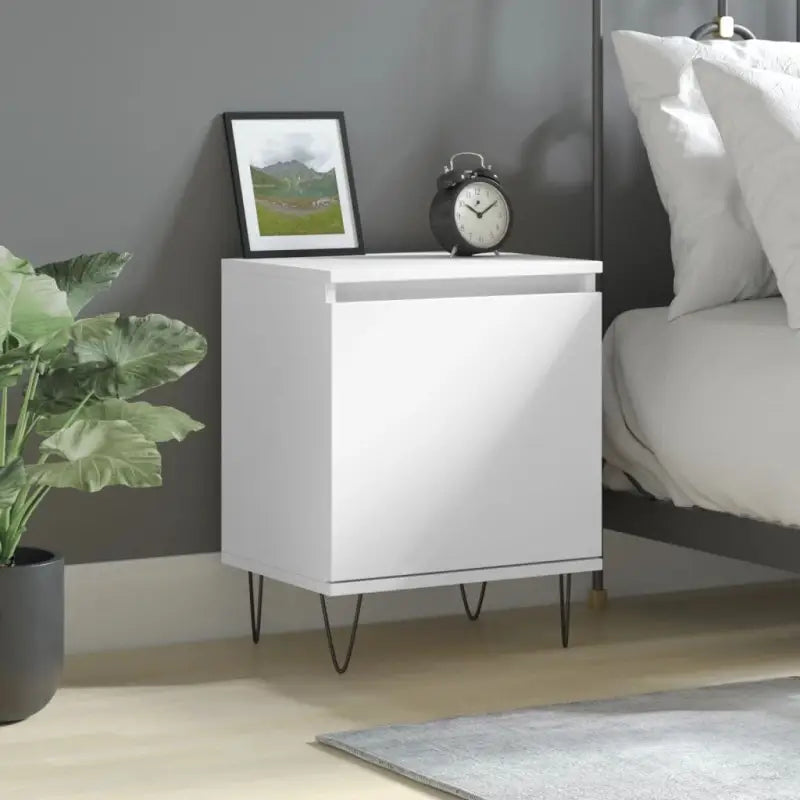 Nachtkastjes van bewerkt hout met elegant ontwerp en duurzame afwerking - Wit / 1 - Nachtkastjes