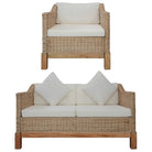 Natuurlijk rattan bank met levering bevat voor stijl en functionaliteit - 1-zitter + 2-zitter - Banken