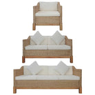 Natuurlijk rattan bank met levering bevat voor stijl en functionaliteit - 1-zits + 2-zits + 3-zits - Banken