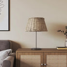 Natuurlijke wicker lampenkap met houder gat voor sfeervolle verlichting - Bruin / Ø 50 x 30 cm - Lampenkappen