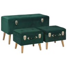 Opberg- en halbankje met fluweel bekleding voor extra comfort - Groen - Opberg- & halbankjes