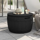 Opbergbox met imitatiehout structuur voor tuin en buitengebruik - Zwart - Opbergboxen voor buiten