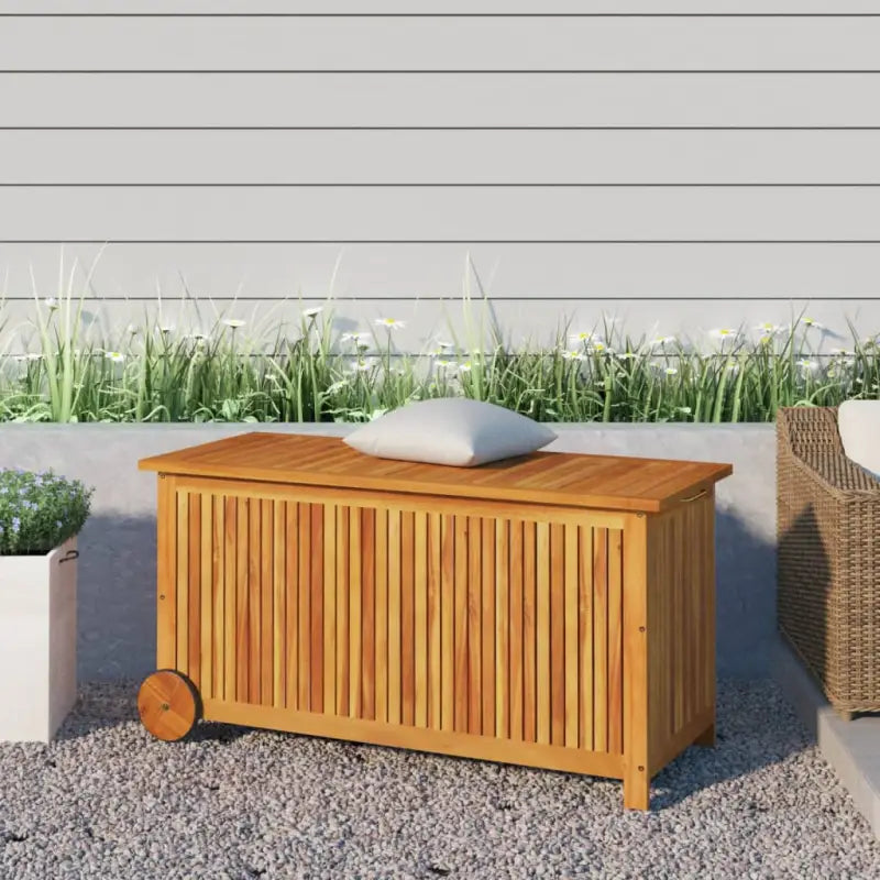Opbergbox van massief acaciahout voor tuin en binnengebruik - 113 x 50 x 58 cm - Opbergboxen voor buiten