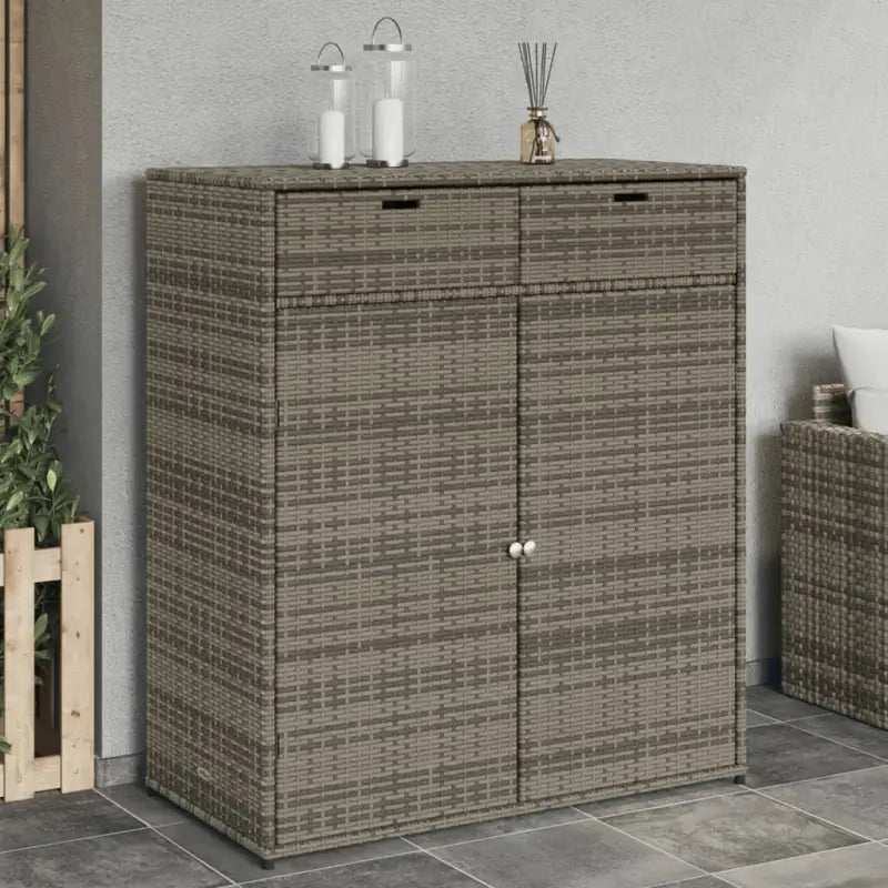 Opbergbox voor buiten in poly rattan voor tuinmeubels en accessoires - Grijs / 105 x 55 x 113 cm - Opbergboxen