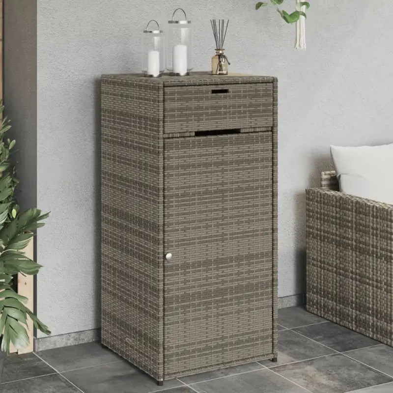 Opbergbox voor buiten in poly rattan voor tuinmeubels en accessoires - Grijs / 55 x 55 x 111 cm - Opbergboxen