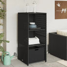 Opbergbox voor buiten in poly rattan voor tuinmeubels en accessoires - Zwart - Opbergboxen voor buiten