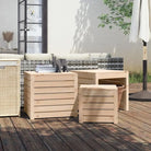 Opbergbox voor buiten van massief grenenhout met rustieke uitstraling - Naturel / 50.5 x 50.5 x 46.5 cm - Opbergboxen
