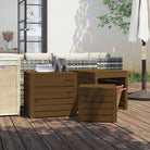 Opbergbox voor buiten van massief grenenhout met rustieke uitstraling - Honingbruin / 50.5 x 50.5 x 46.5 cm
