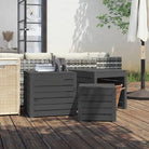 Opbergbox voor buiten van massief grenenhout met rustieke uitstraling - Grijs / 50.5 x 50.5 x 46.5 cm - Opbergboxen