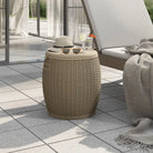 Opbergboxen voor buiten met imitatie rattan structuur en veelzijdig gebruik - Lichtbruin - Opbergboxen voor buiten