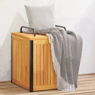 Opbergboxen voor buiten van massief acaciahout voor tuin en terras - 45 x 45 x 45/53 cm - Opbergboxen voor buiten