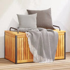 Opbergboxen voor buiten van massief acaciahout voor tuin en terras - 85 x 45 x 45/53 cm - Opbergboxen voor buiten