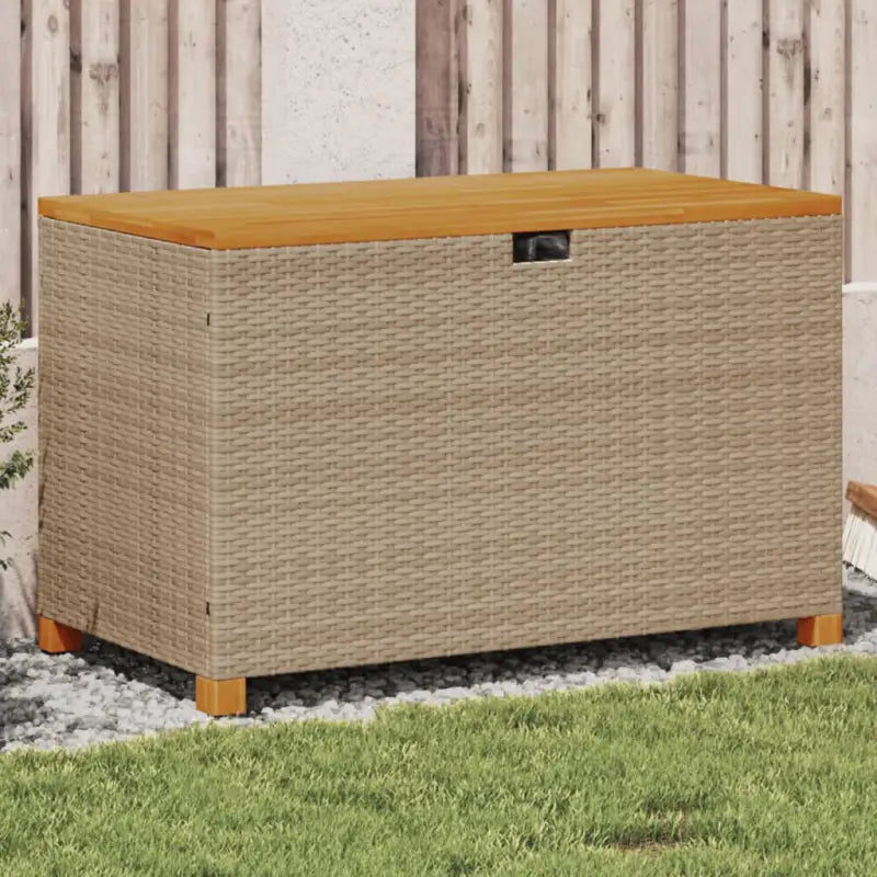 Opbergboxen voor buiten van poly rattan voor andere spullen eenvoudig schoon - Beige / 110 x 55 x 63 cm - Opbergboxen