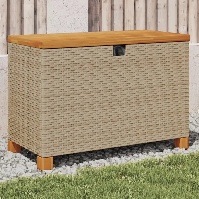 Opbergboxen voor buiten van poly rattan voor andere spullen eenvoudig schoon - Beige / 80 x 40 x 48 cm - Opbergboxen